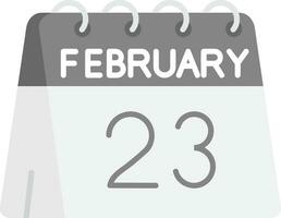 23: e av februari grå skala ikon vektor