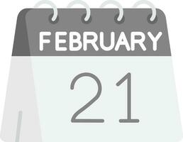 21:e av februari grå skala ikon vektor