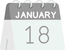 18: e av januari grå skala ikon vektor