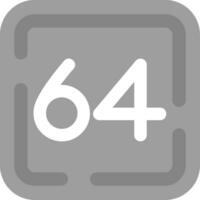 sextio fyra grå skala ikon vektor