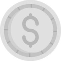 dollar mynt grå skala ikon vektor