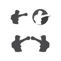 boxning ikonuppsättning och boxersport design illustration symbol för fighter vektor