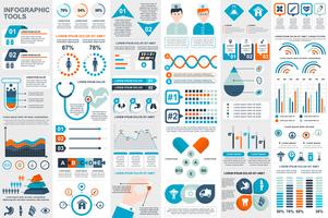 Medizinische infographic Elementdatenvisualisierungsvektor-Designschablone vektor