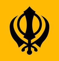 ein Sikh heilig Symbol Vektor auf ein Orange Hintergrund.