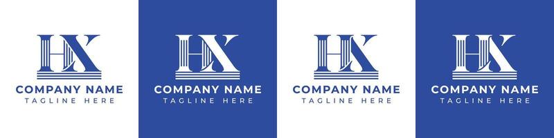 brev hx och xh pelare logotyp uppsättning, lämplig för företag med hx och xh relaterad till pelare vektor