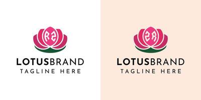 brev rz och zr lotus logotyp uppsättning, lämplig för företag relaterad till lotus blommor med rz eller zr initialer. vektor
