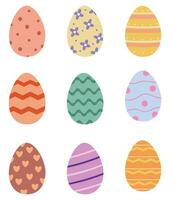 vektor uppsättning av påsk ägg med annorlunda mönster