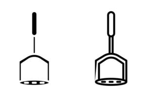 potatis masher ikon, tecken, eller symbol i glyf och linje stil isolerat på transparent bakgrund. vektor illustration