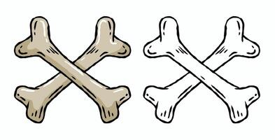 uppsättning av ben. del av de mänsklig skelett. vit hund leksak. vektor tecknad serie och platt illustration