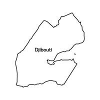 Land Karta av djibouti vektor