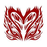 rot farbig Stammes- Design im das gestalten von ein Liebe oder Herz. perfekt zum Valentinstag thematisch Aufkleber, Tätowierungen, Sozial Medien Elemente, usw. vektor
