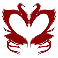 Schwan Liebe oder Herz Design im rot Farbe mit Valentinstag Thema. perfekt zum Fototermin, Sozial Medien, Hintergrund, Hintergrund, Gruß Karte. vektor