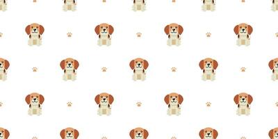 tecknad serie karaktär beagle hund sömlös mönster bakgrund vektor