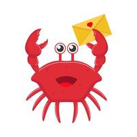 Krabbe mit Mail Illustration vektor