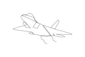 kontinuierlich einer Linie Zeichnung Luft Transport Konzept. Gekritzel Vektor Illustration.