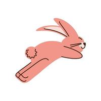 Springender niedlicher Kaninchen-Tier-Cartoon-isolierter Stil vektor