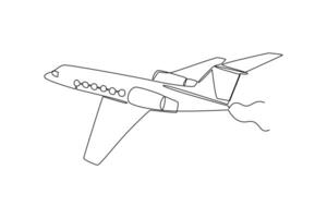 kontinuierlich einer Linie Zeichnung Luft Transport Konzept. Gekritzel Vektor Illustration.