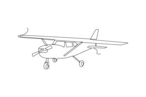 kontinuierlich einer Linie Zeichnung Luft Transport Konzept. Gekritzel Vektor Illustration.