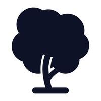 Vektor Baum Silhouette Symbol isoliert auf Weiß Hintergrund Vektor Illustration
