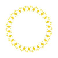 Vektor golden Kreis Rahmen von Star gestalten isoliert auf Weiß