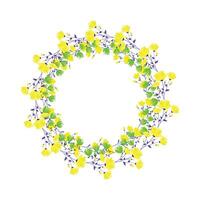 Vektor Hand gezeichnet Blumen- Kranz auf Weiß Hintergrund