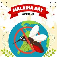 Malaria Tag Sozial Medien Illustration eben Karikatur Hand gezeichnet Vorlagen Hintergrund vektor