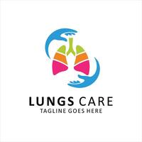 Lunge Gesundheit Design Konzept Lunge Pflege Logo Vorlage Design Vektor