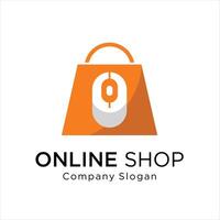 Einkaufstaschensymbol für das Firmenlogo des Online-Shops vektor