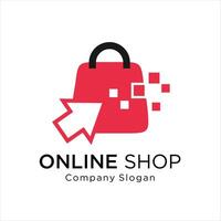shoppingväska ikon för onlinebutik företagslogotyp vektor