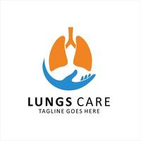 Lunge Gesundheit Design Konzept Lunge Pflege Logo Vorlage Design Vektor