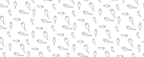 nahtlos Muster mit Hand gezeichnet Fisch. können Sein benutzt zum Hintergrund, Muster füllt, Netz Seite Hintergrund, Oberfläche Texturen. vektor