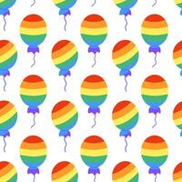 nahtlos Muster mit lgbt Regenbogen Ballon. lgbtq Hintergrund. Symbol von das lgbt Stolz Gemeinschaft. eben Vektor Illustration.