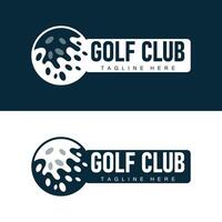 golf klubb logotyp design och utomhus- sport vektor golf pinne och boll mall illustration