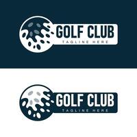 Golf Verein Logo Design und draussen Sport Vektor Golf Stock und Ball Vorlage Illustration