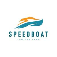 Geschwindigkeit Boot Logo Design, Illustration von ein Sport Boot Vorlage, einfach modern schnell Boot Marke vektor