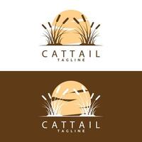 cattail logotyp design vektor enkel illustration symbol mall