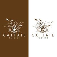 cattail logotyp design vektor enkel illustration symbol mall