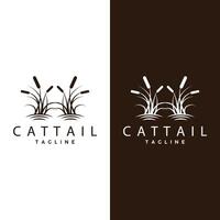 cattail logotyp design vektor enkel illustration symbol mall