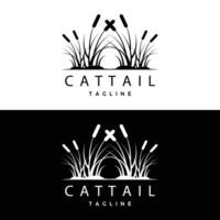 cattail logotyp design vektor enkel illustration symbol mall