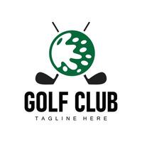 Golf Verein Logo Design und draussen Sport Vektor Golf Stock und Ball Vorlage Illustration