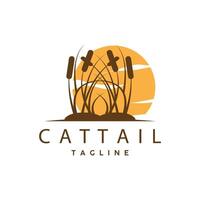 cattail logotyp design vektor enkel illustration symbol mall