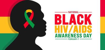 februari är nationell svart HIV AIDS medvetenhet dag bakgrund mall med USA flagga tema begrepp. Semester begrepp. använda sig av till bakgrund, baner, plakat, kort, och affisch design mall vektor