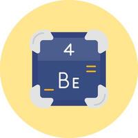 beryllium platt cirkel ikon vektor