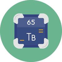 terbium platt cirkel ikon vektor