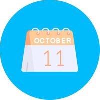 11th av oktober platt cirkel ikon vektor