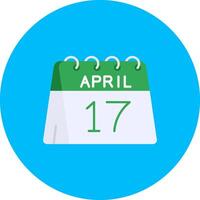 17:e av april platt cirkel ikon vektor