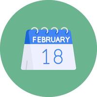 18 .. von Februar eben Kreis Symbol vektor
