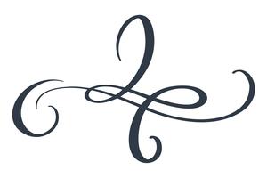 Hand gezeichnete Grenze Flourish Separator Kalligraphiedesignerelemente. Vektorweinlesehochzeitsillustration lokalisiert auf weißem Hintergrund vektor