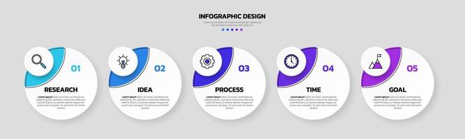 modern Geschäft Infografik Vorlage mit 5 Optionen oder Schritte Symbole. vektor