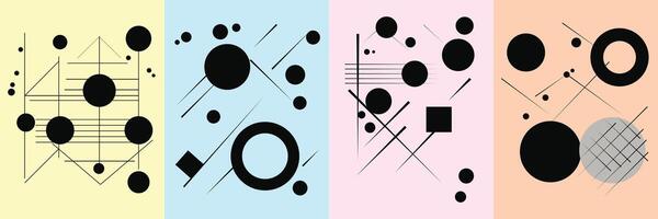 retro futuristisch Vektor minimalistisch Plakate mit Basic Zahlen, modern einfarbig drucken Brutalismus